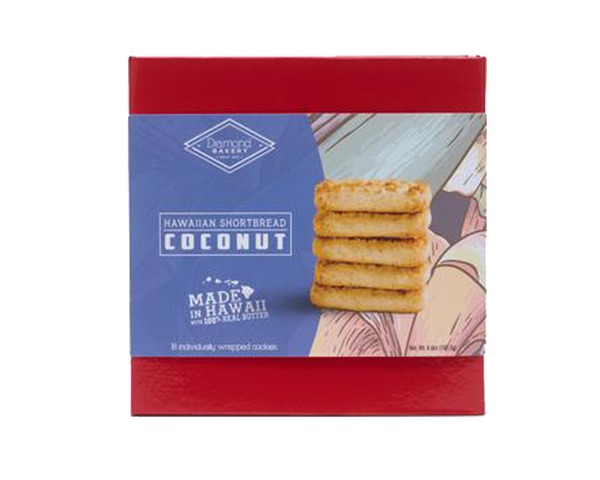 Hawaiian Shortbread Cookies Red Gift Box, Coconut (6.6oz)