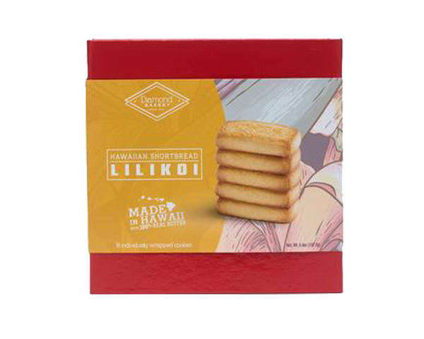 Hawaiian Shortbread Cookies Red Gift Box, Lilikoi (6.6oz)