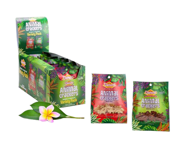 Hawaiian Jungle Animal Cracker Variety Pack 9/0.8oz bags (5 Original, 4 Chocolate Animal)