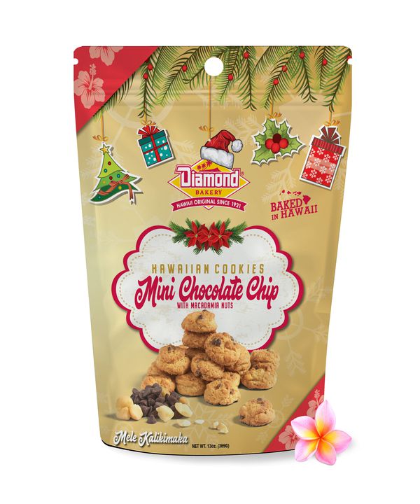 Hawaiian Cookies Holiday Edition, Mini Chocolate Chip Mac Nut (13 oz)