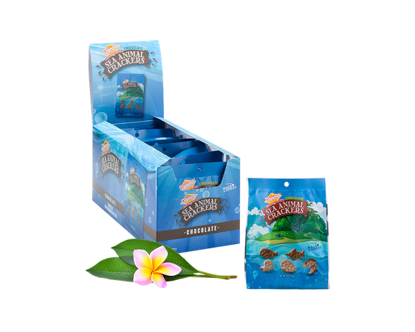 Hawaiian Sea Animal Crackers, Chocolate (0.8oz / Case of 9)