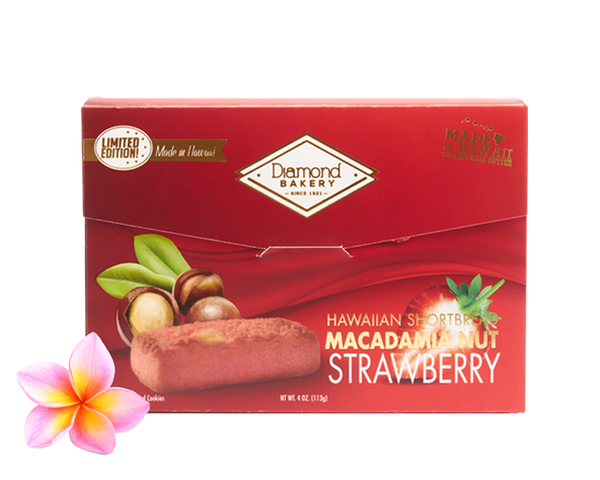 Premium Hawaiian Macadamia Shortbread Cookies, Strawberry (4.0oz)