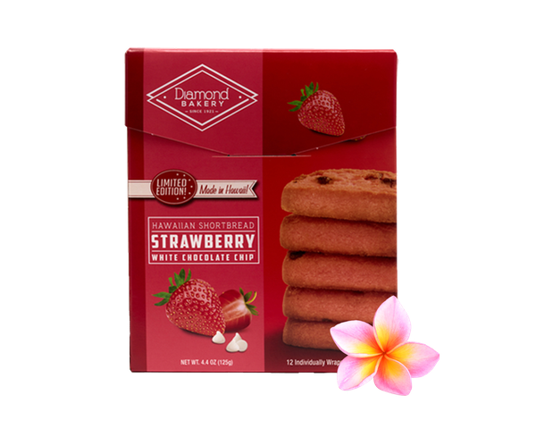 Hawaiian Shortbread Cookies, Strawberry w/ White Chocolate (4.4oz)