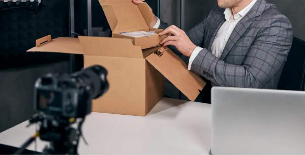 Influencer sharing an unboxing video to create excitement for a new product.