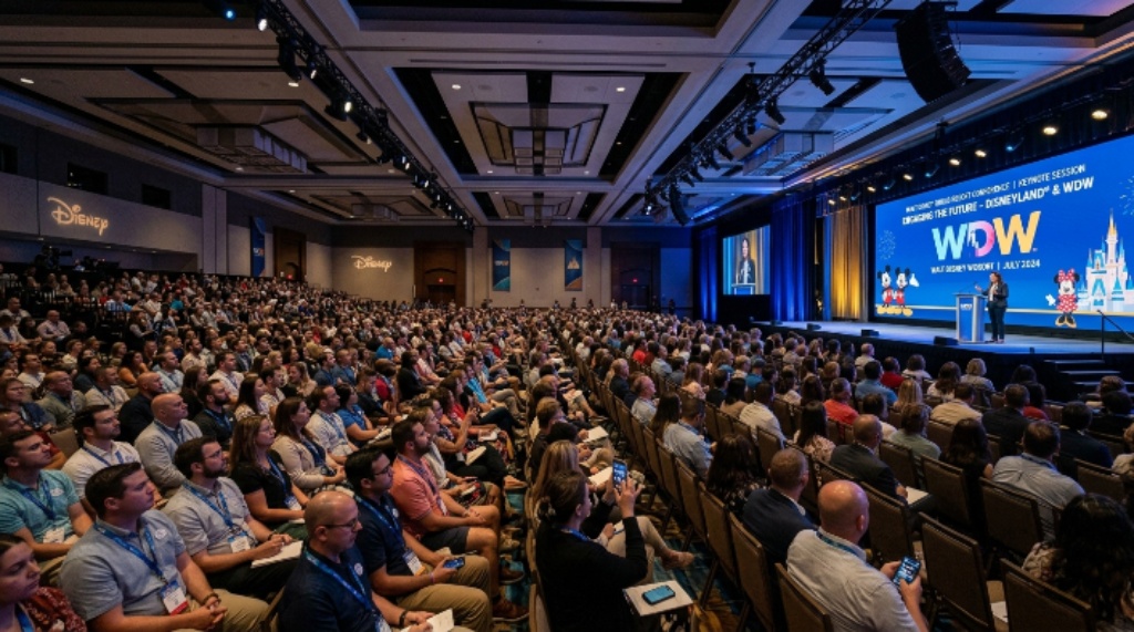 Keynote session audience at a Walt Disney World resort conference hall
