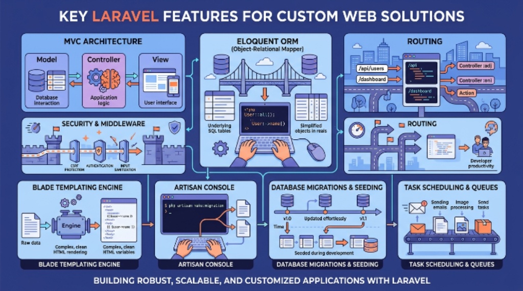 Key Features That Make Laravel Ideal for Custom Web Solutions