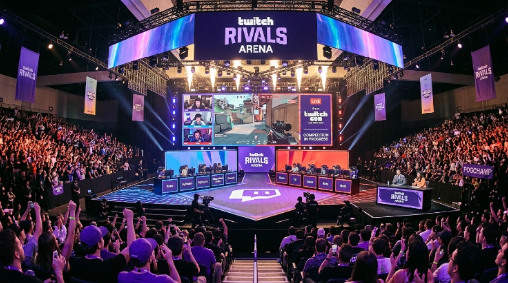 Twitch Rivals Arena live gaming competition stage at TwitchCon San Diego 2026